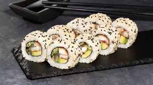 Блюдо Калифорния с угрем в кунжуте меню SUSHI MASTER UA Калифорния с угрем в кунжуте меню SUSHI MASTER UA