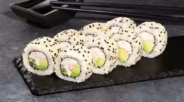 Страва Каліфорнія з крабовим міксом в кунжуті меню SUSHI MASTER UA Каліфорнія з крабовим міксом в кунжуті меню SUSHI MASTER UA