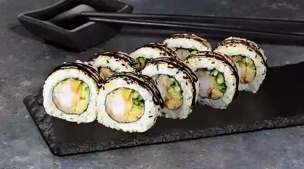 Страва Каліфорнія з креветкою в кунжуті меню SUSHI MASTER UA Каліфорнія з креветкою в кунжуті меню SUSHI MASTER UA