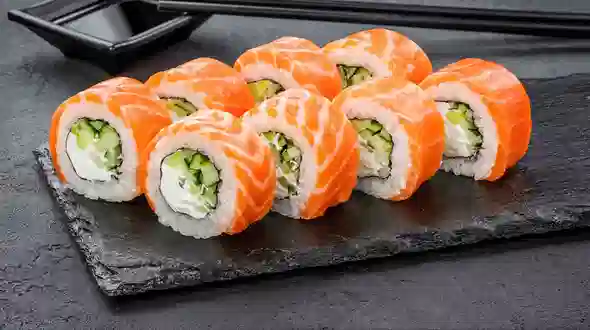 Блюдо Филадельфия с копченым лососем меню SUSHI MASTER UA Филадельфия с копченым лососем меню SUSHI MASTER UA