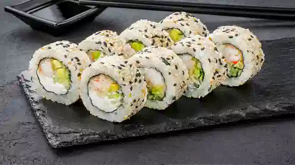 Блюдо Филадельфия с креветкой в кунжуте меню SUSHI MASTER UA Филадельфия с креветкой в кунжуте меню SUSHI MASTER UA