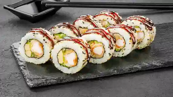 Страва Каліфорнія з креветкою в кунжуті меню SUSHI MASTER UA Каліфорнія з креветкою в кунжуті меню SUSHI MASTER UA