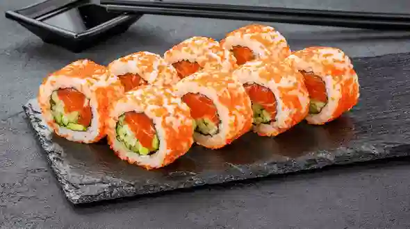 Страва Каліфорнія з лососем в ікрі меню SUSHI MASTER UA Каліфорнія з лососем в ікрі меню SUSHI MASTER UA